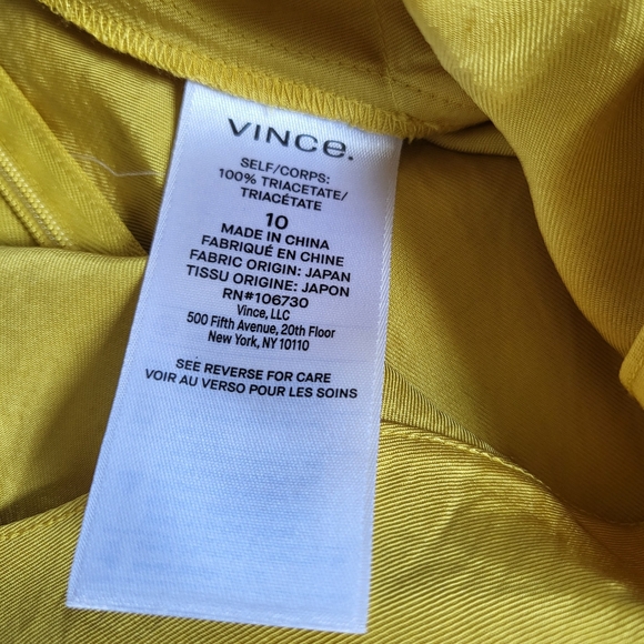 NWT Vince Golden Yellow V-Neck Cami Cropped Wide Leg Silky Jumpsuit - Picture 15 of 16